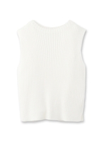 [S]幅広リブ半袖ニット/グリーン(022)