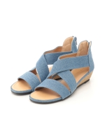 ウェッジクロスサンダル/ブルー