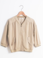 サテンギャザーブルゾン/カーキグリーン