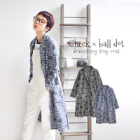 チェック×ボールドットチェスターコート
