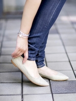 ツィードリネンポインテッドフラット/オレンジ