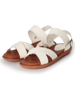 レザー調クロスベルトサンダル/ブラック(019)