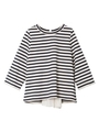 BACK RIBBON STRIPED TOP/ホワイト