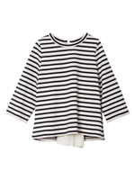 BACK RIBBON STRIPED TOP/ホワイト