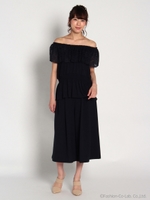 オフショルダーカットソーセットアップ/オフホワイト