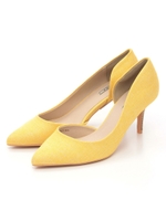 【ストレスフリー】【足幅ゆったり3E】サイドオープンプレーンパンプス/YELLOW