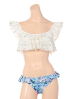 【MILSQUR】カットワークフリルトーンフラワー/ピンク