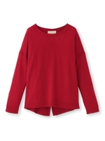 [L]バックスリットニット/ダークブラウン(043)