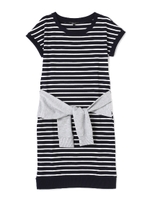 腰巻き付ミニ裏毛ワンピース/ネイビー(123)