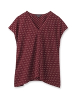 Vネック総柄ブラウス/ボルドー(164)