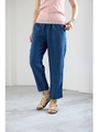 【AZUL by moussy】レーヨンデニムテーパードパンツ/BLU