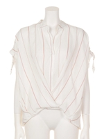 【chille anap】肩あきリボンシャツ風トツプス/BEG