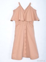 ＣＯＣＵストライプミリタリーフレアワンピース/ネイビー