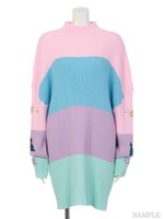 COLOR OF ME KNIT ONE-PIECE/PINK×BLUE×LAVENDER