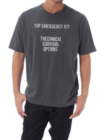 【AZUL by moussy】EMERGENCYピグメントクルーネック半袖T/L/BLK