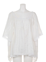 【Shelly island】コットンレースチュニック/ホワイト