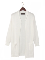 ●JOC C/NY ハイゲージ ラップ ロングカーディガン/White