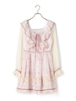 イングリッシュローズ肩フリルワンピース/ピンク
