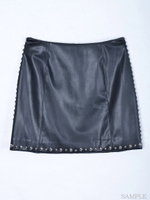 フェイクレザースカート/ブラック