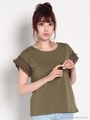 フリンジレース使いノースリーブ/Khaki