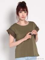 フリンジレース使いノースリーブ/Khaki