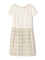 メモリーチェックワンピース/ベージュ(040)