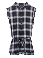 PLAID SLEEVELESS SHIRT/ホワイト