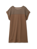 シャドーボーダー切り替えワンピース/ブラウン(342)