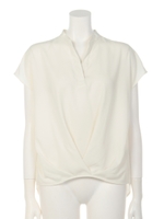 裾タックスキッパーブラウス/ネイビー