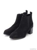 【R&E】サイドゴアショートブーツ/ブラックスエード