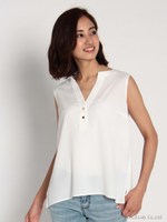 ノースリーブプルオーバーブラウス/ホワイト