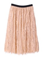 レースミディ丈スカート/オフホワイト