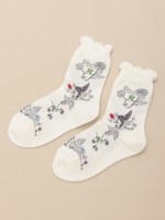 ラインフラワーJQ SOCKS/オフホワイト