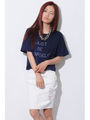 ロゴプリントショートTOP/NAVY