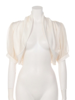 刺繍レースｘシフォン　ボレロ/ベージュ