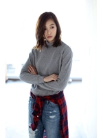 【AZUL by moussy】裏毛ボクシー型クロプトプルオーバー/T.GRY