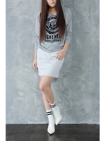 【AZUL by moussy】ツイルカラータイトスカート(L44)/NVY