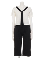 【ANAP】タイ付Tシャツ&カプリパンツ SET/WH