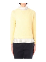 スタンド裾プリーツニット/ネイビー(093)