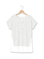 ボーダーレイヤードプルオーバー/ホワイト×ブラック(319)