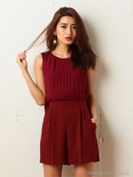 ランダムプリーツコンビネゾン/ブラック