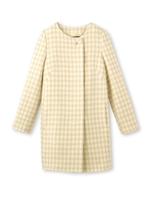 アンゴラ混千鳥柄コート/ブラック(419)