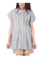 ストライプタックシャツ/ネイビー(393)