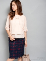 袖リボンブラウス/ピンク