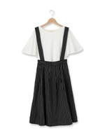 Tシャツ+サロペットスカート/ブルー系(094)