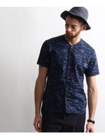 インディゴプリント半袖シャツ/ブルー(192)