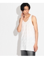 ギザギザボーダーロングタンクトップ/ブラック(319)