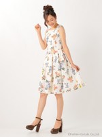 レースフラワーワンピース/ブルー系花柄