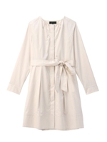 [L]Aライン比翼リボンベルトコート/レモンイエロー(031)