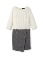 [L]ウールツイードワンピース/オフホワイト(503)